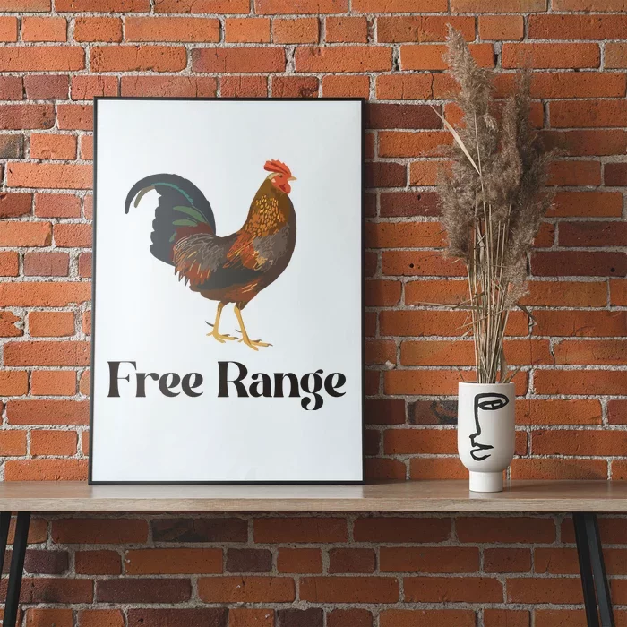 Free Range Chicken Farm Animal Poster