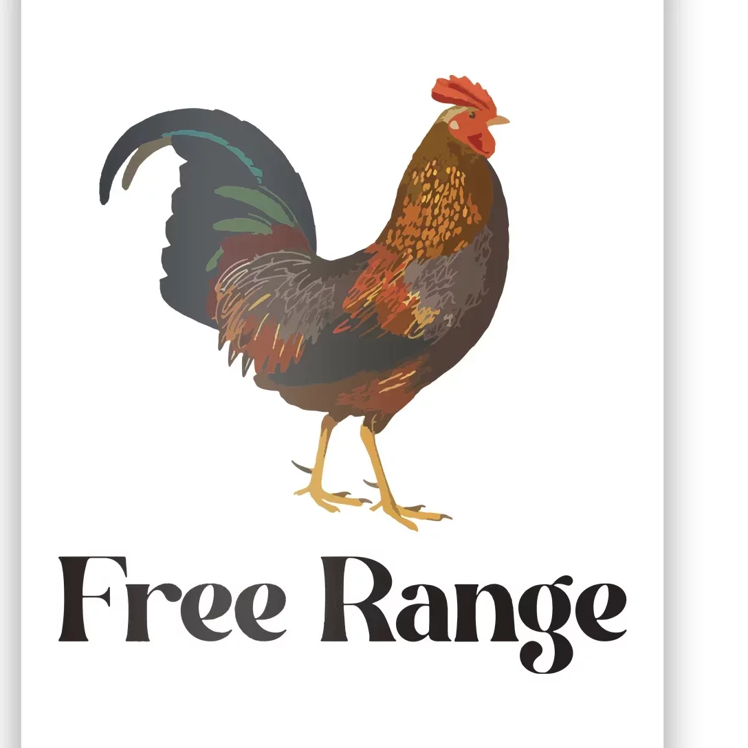 Free Range Chicken Farm Animal Poster