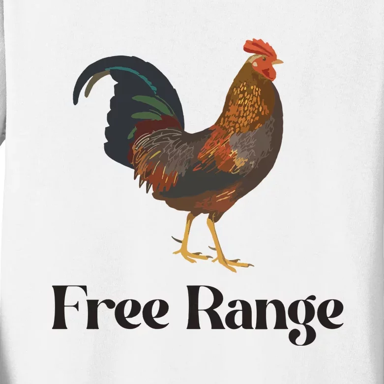 Free Range Chicken Farm Animal Kids Long Sleeve Shirt