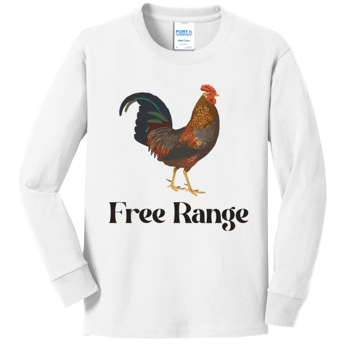 Free Range Chicken Farm Animal Kids Long Sleeve Shirt