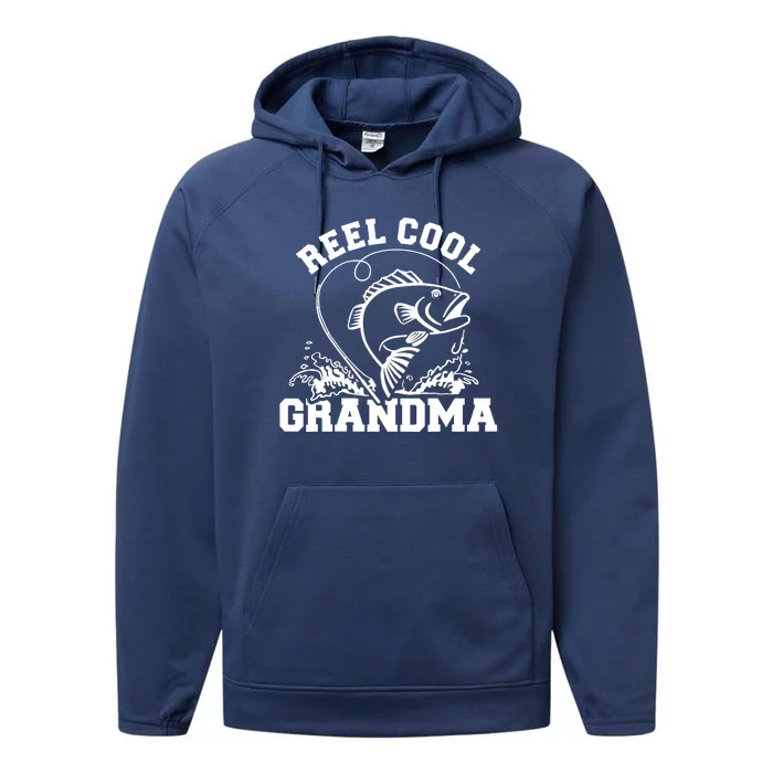 Fishing Reel cool grandma Performance Fleece Hoodie