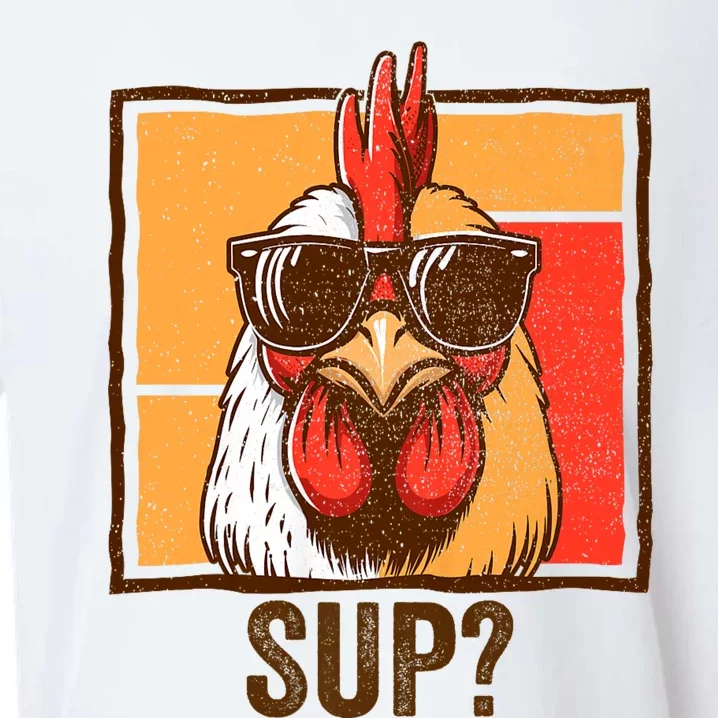 Funny Rooster Chicken Lover Animal Cool Chicken Wearing Sunglasses Funny Farmer Sueded Cloud Jersey T-Shirt