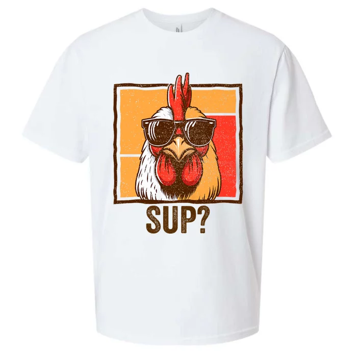 Funny Rooster Chicken Lover Animal Cool Chicken Wearing Sunglasses Funny Farmer Sueded Cloud Jersey T-Shirt