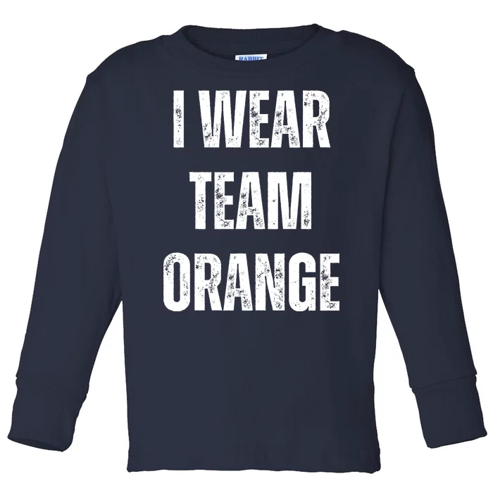 Formula Racing Car I Wear Team Orange F1 Formula One Racing Car Toddler Long Sleeve Shirt