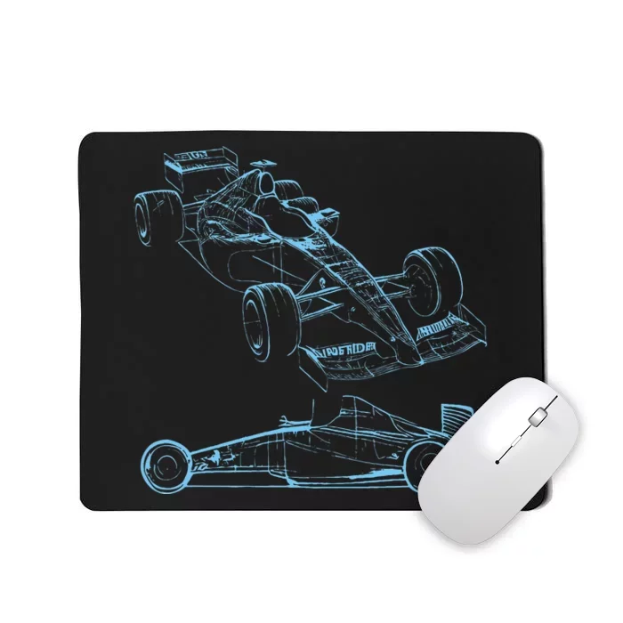 Formula Racing Car Silhouette Mechanic Car Guys Mousepad