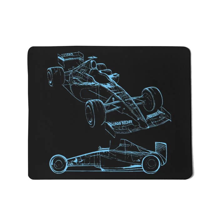 Formula Racing Car Silhouette Mechanic Car Guys Mousepad