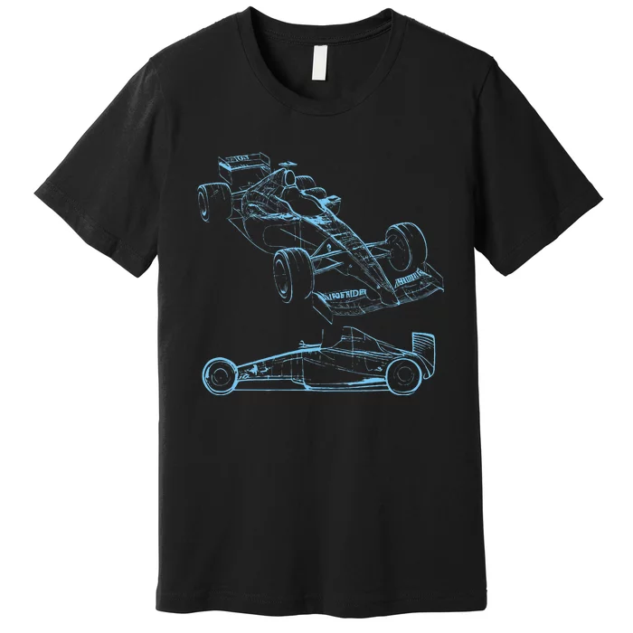 Formula Racing Car Silhouette Mechanic Car Guys Premium T-Shirt