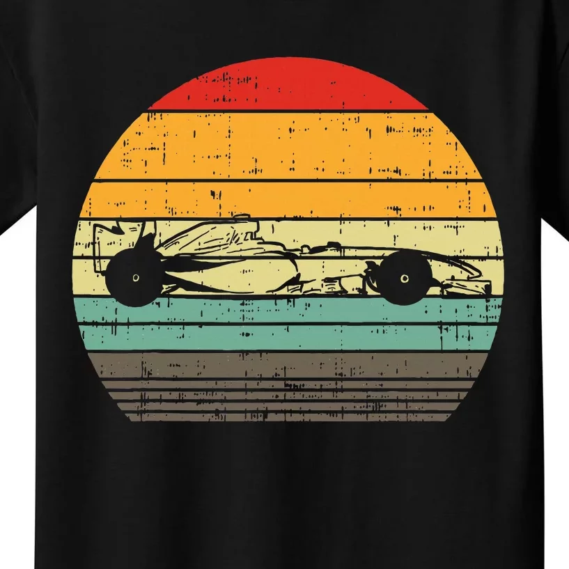 Formula Race Car Sunset Retro Driver Racing Fans Kids T-Shirt