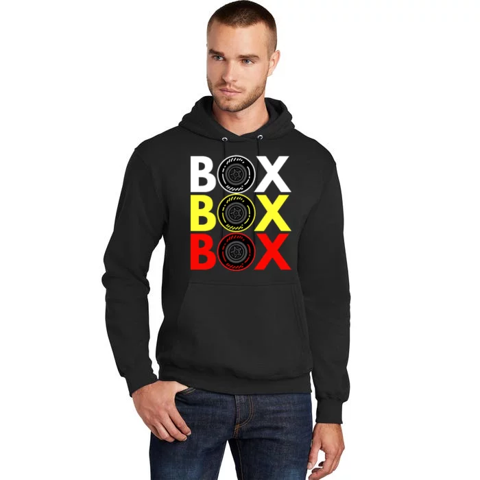 Formula Racing Car Box Box Box Radio Call To PitBox Car Race Tall Hoodie