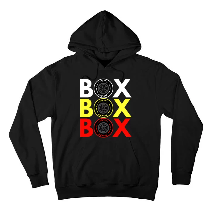 Formula Racing Car Box Box Box Radio Call To PitBox Car Race Tall Hoodie