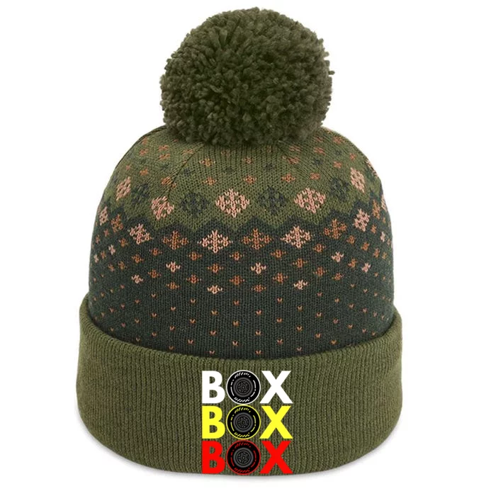 Formula Racing Car Box Box Box Radio Call To PitBox Car Race The Baniff Cuffed Pom Beanie