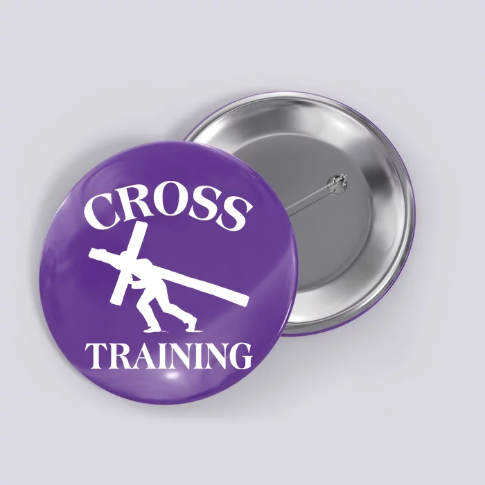 Funny Religous Cross Training Button