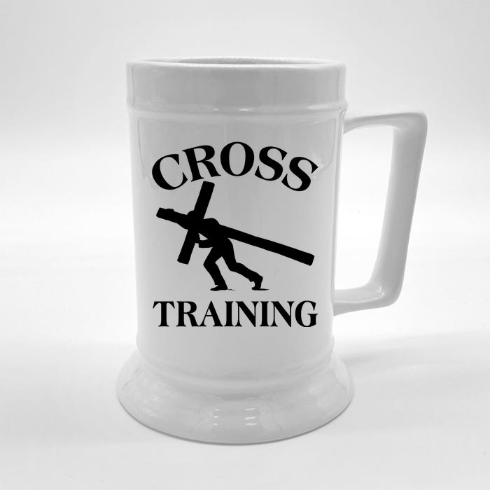 Funny Religous Cross Training Front & Back Beer Stein