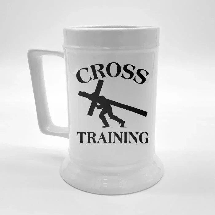 Funny Religous Cross Training Front & Back Beer Stein