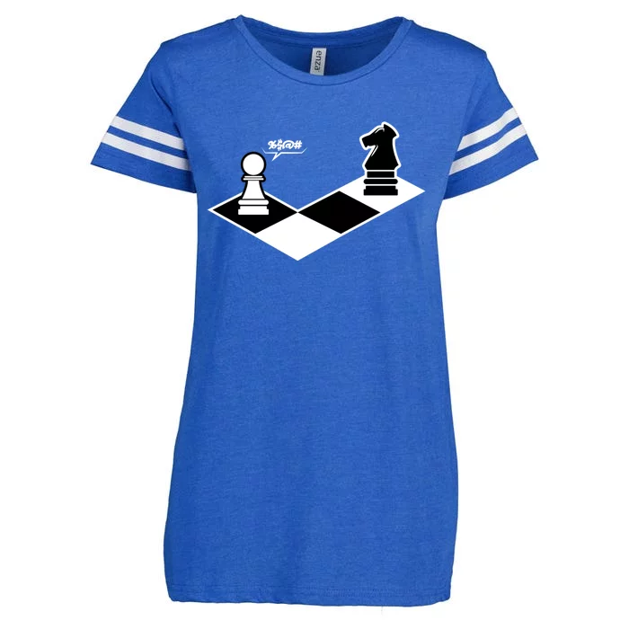 Funny Retro Chess Gift ChessPlayer Gift Enza Ladies Jersey Football T-Shirt