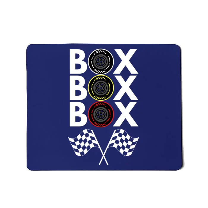 Formula Racing Car, Box Box Box Radio Call To PitBox Car Race Mousepad