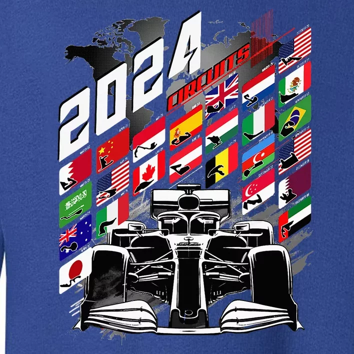 Formula Racing Circuit Schedule Gear 2024 Grand Prix Places Toddler Sweatshirt