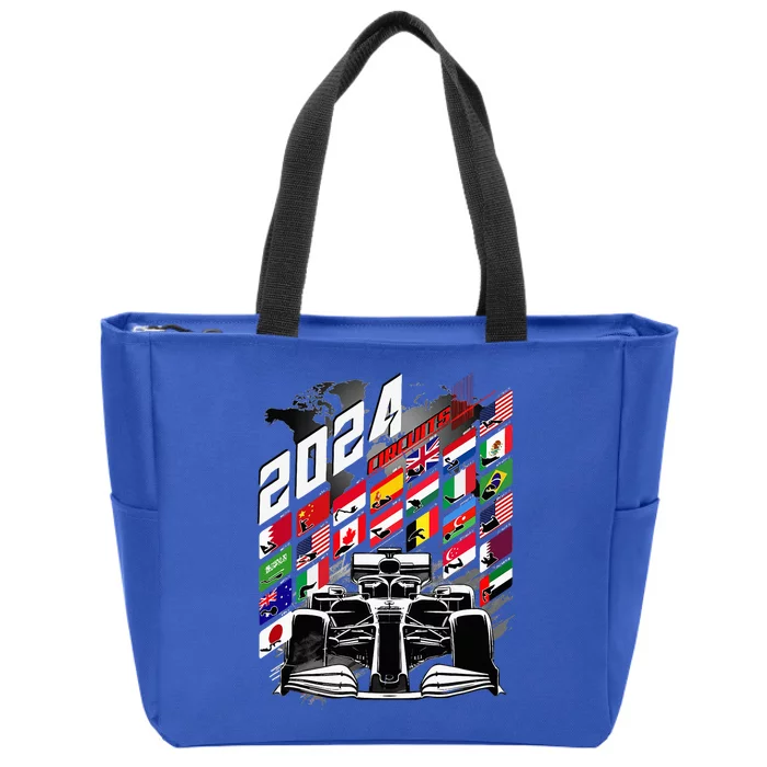 Formula Racing Circuit Schedule Gear 2024 Grand Prix Places Zip Tote Bag