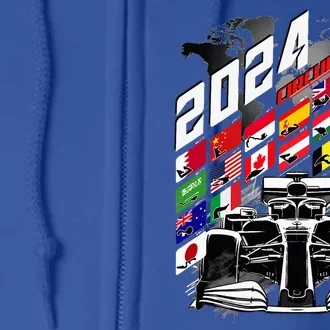 Formula Racing Circuit Schedule Gear 2024 Grand Prix Places Full Zip Hoodie