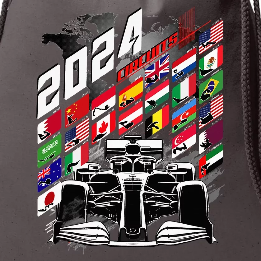 Formula Racing Circuit Schedule Gear 2024 Grand Prix Places Drawstring Bag