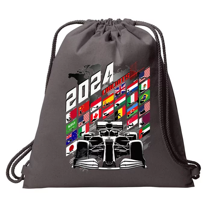 Formula Racing Circuit Schedule Gear 2024 Grand Prix Places Drawstring Bag