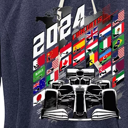 Formula Racing Circuit Schedule Gear 2024 Grand Prix Places Women's Fleece Hoodie