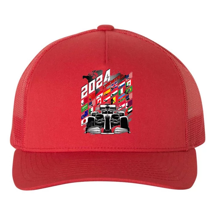 Formula Racing Circuit Schedule Gear 2024 Grand Prix Places Yupoong Adult 5-Panel Trucker Hat