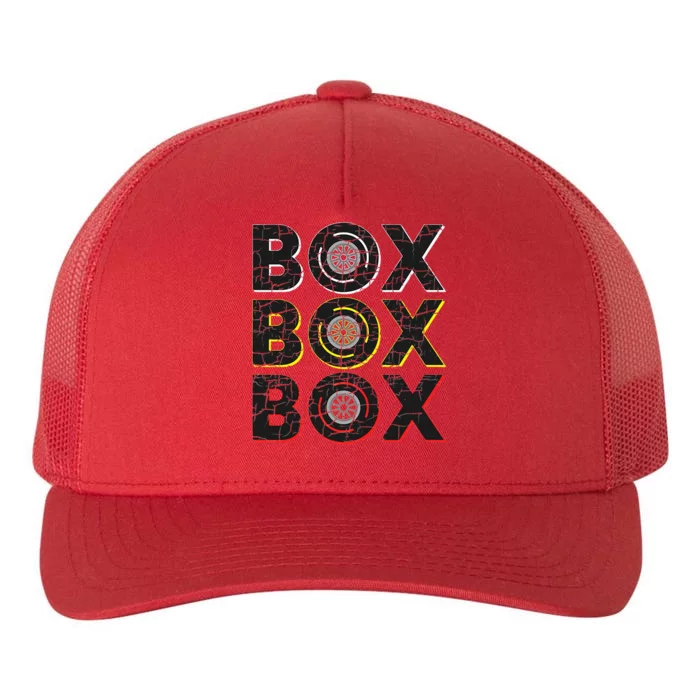 Formula Racing Car Box Box Box Radio Call To Pit Box Vintage Yupoong Adult 5-Panel Trucker Hat