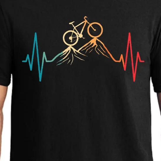 Funny Retro Cycling Heartbeat Bicycle Mountain Bike Biking Pajama Set