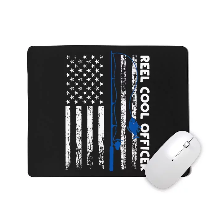 Fishing Reel Cool Officer Thin Blue Line Policeman Fisherman Mousepad