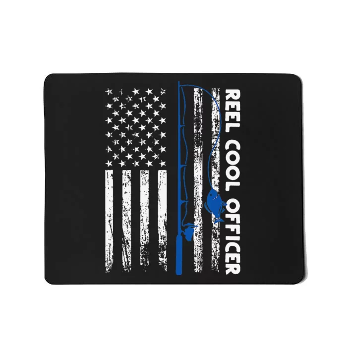 Fishing Reel Cool Officer Thin Blue Line Policeman Fisherman Mousepad