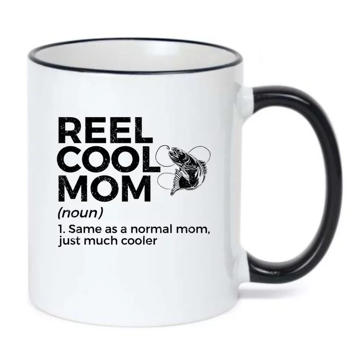 Funny Reel Cool Mom Definition Fishing Mom Gift Black Color Changing Mug