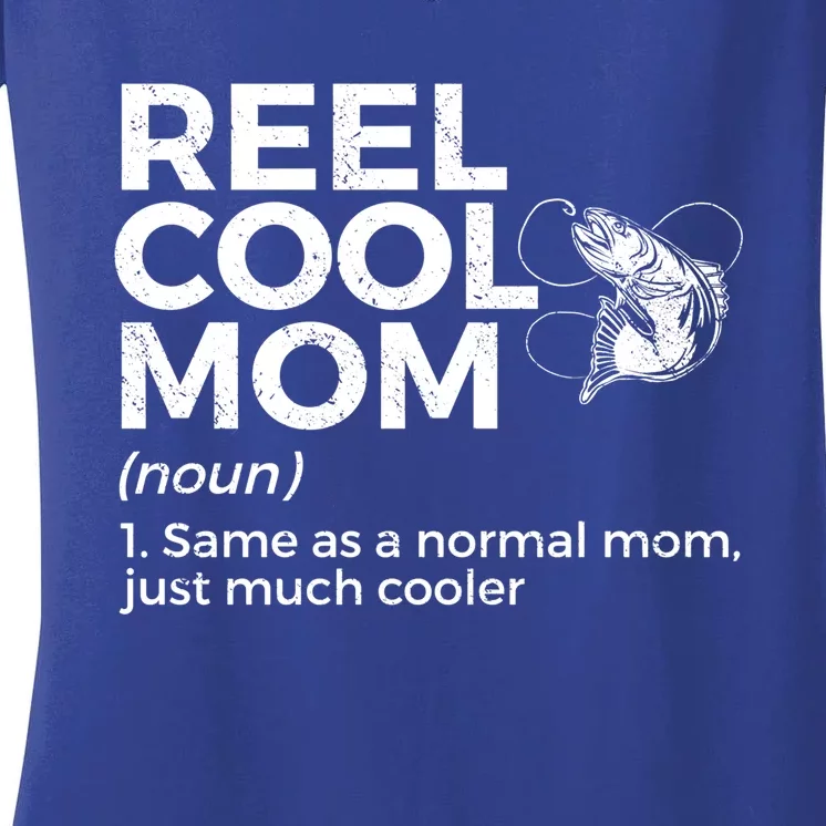 Funny Reel Cool Mom Definition Fishing Mom Gift Women's V-Neck T-Shirt