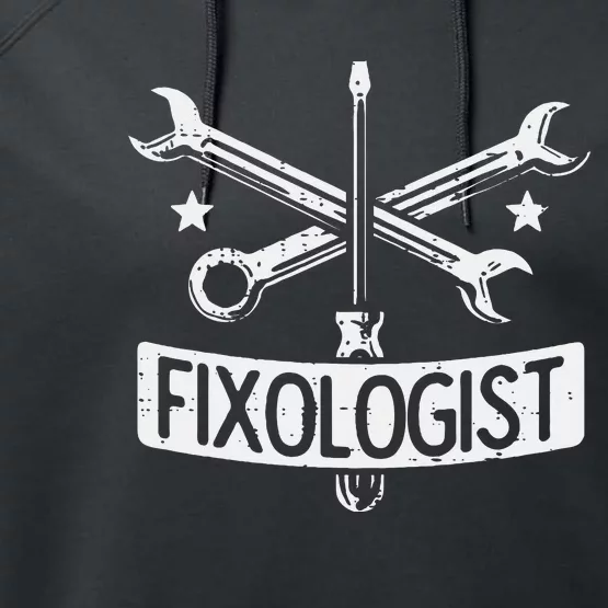 Fixologist Repair Car Technician Auto Mechanic Garage Performance Fleece Hoodie