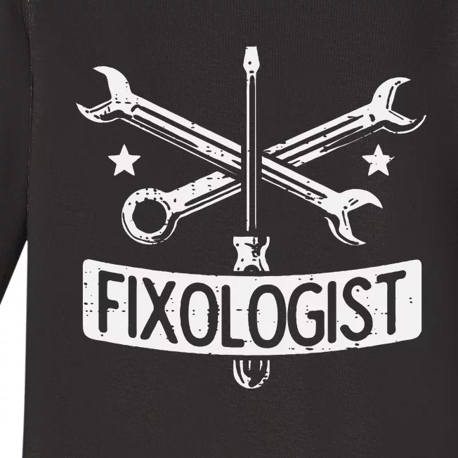 Fixologist Repair Car Technician Auto Mechanic Garage Baby Long Sleeve Bodysuit