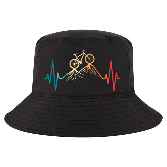 Funny Retro Cycling Heartbeat Bicycle Mountain Bike Biking Cool Comfort Performance Bucket Hat