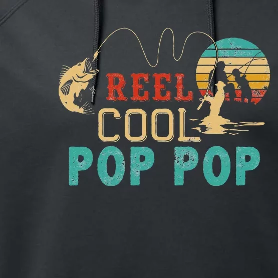 Fishing Reel Cool Pop Pop Father’s Day Gift For Fisherman Performance Fleece Hoodie