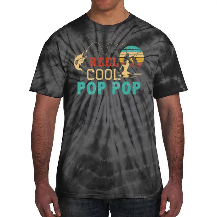 Fishing Reel Cool Pop Pop Father’s Day Gift For Fisherman Tie-Dye T-Shirt