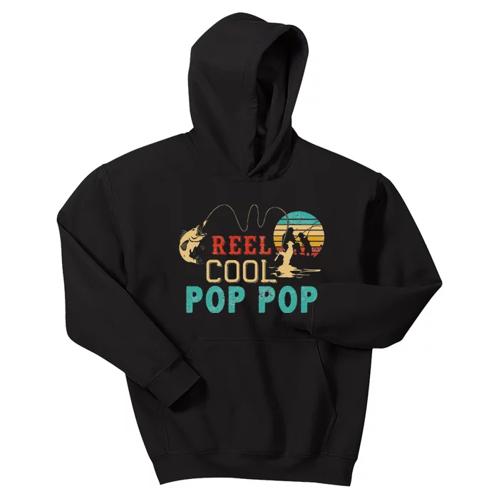 Fishing Reel Cool Pop Pop Father’s Day Gift For Fisherman Kids Hoodie