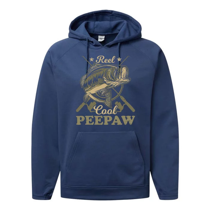 Fishing Reel Cool Pawpaw Father’s Day Gift Fisherman Performance Fleece Hoodie