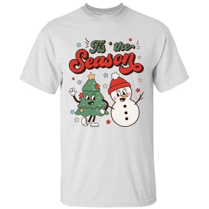 Festive Retro Christmas Decorations Snowman Xmas Tall T-Shirt