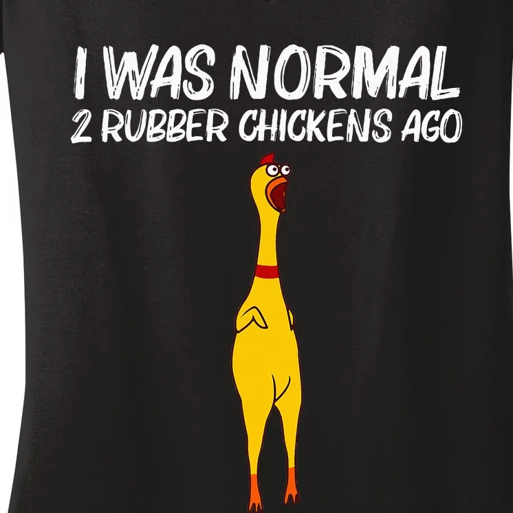 Funny Rubber Chicken Gift Rubber Chicken Women's V-Neck T-Shirt