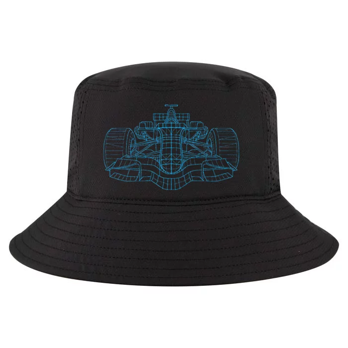 Formula Racing Car Drawing Racing Fan Mechanic Engineer Cool Comfort Performance Bucket Hat