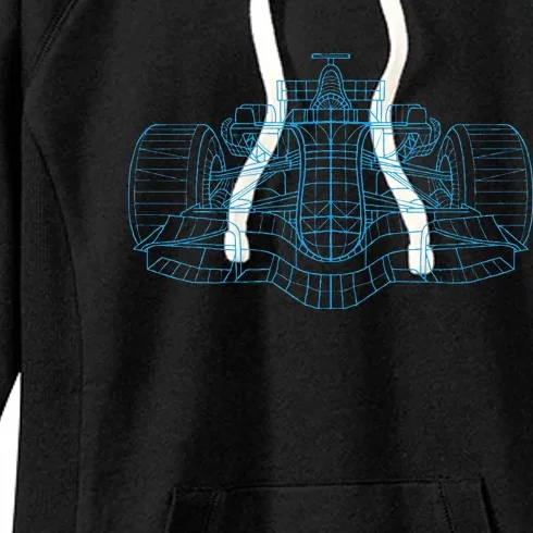 Formula Racing Car Drawing Racing Fan Mechanic Engineer Women's Fleece Hoodie