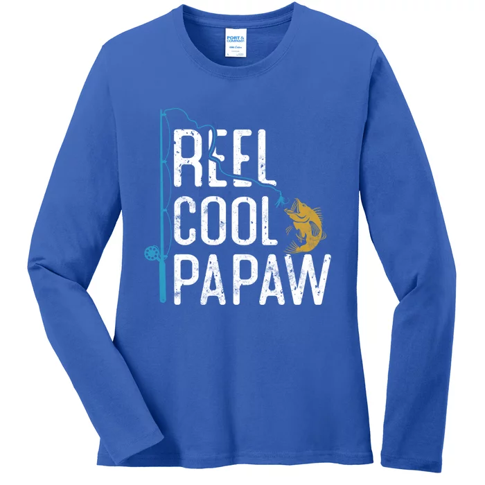 Fishing Reel Cool Papaw Father’S Day Gift Fisher Papaw Meaningful Gift Ladies Long Sleeve Shirt