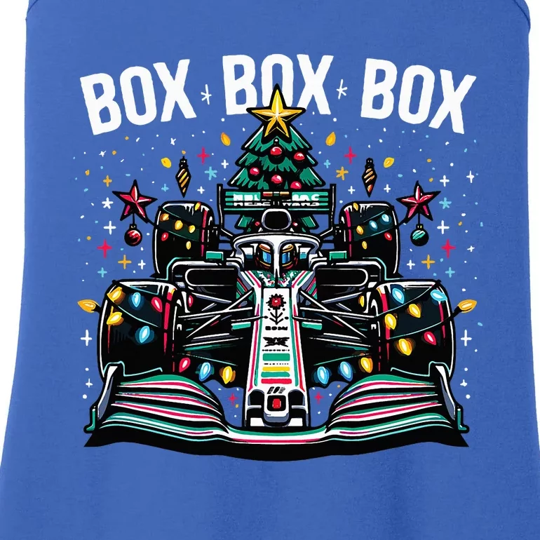 Formula Racing Car Box Box Box Radio Call Fun Christmas Tree Ladies Essential Tank