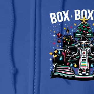 Formula Racing Car Box Box Box Radio Call Fun Christmas Tree Full Zip Hoodie