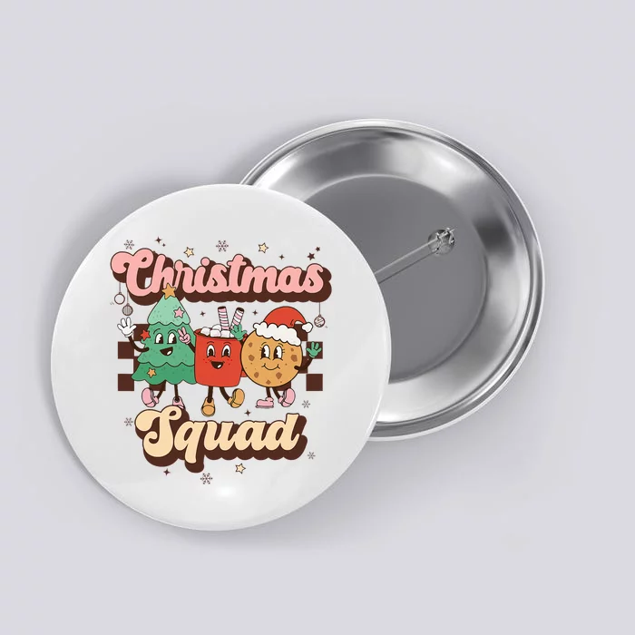 Festive Retro Christmas Squad Hilarious Family Matching Button