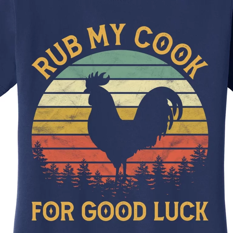 Funny Rooster Chicken Pun Rub My Cock For Good Luck Women's T-Shirt