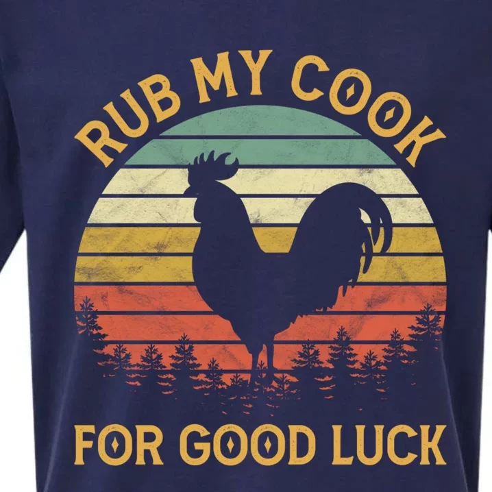 Funny Rooster Chicken Pun Rub My Cock For Good Luck Sueded Cloud Jersey T-Shirt